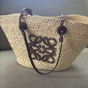 VICI Palm Leaf Monogram Straw Tote Bag
